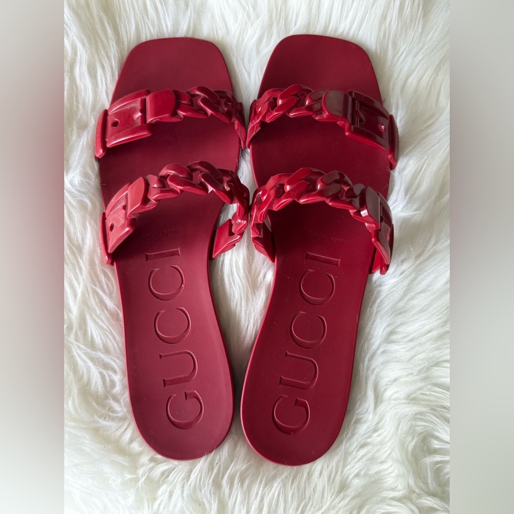 Gucci Rubber Slide Sandals - Picture 5 of 10